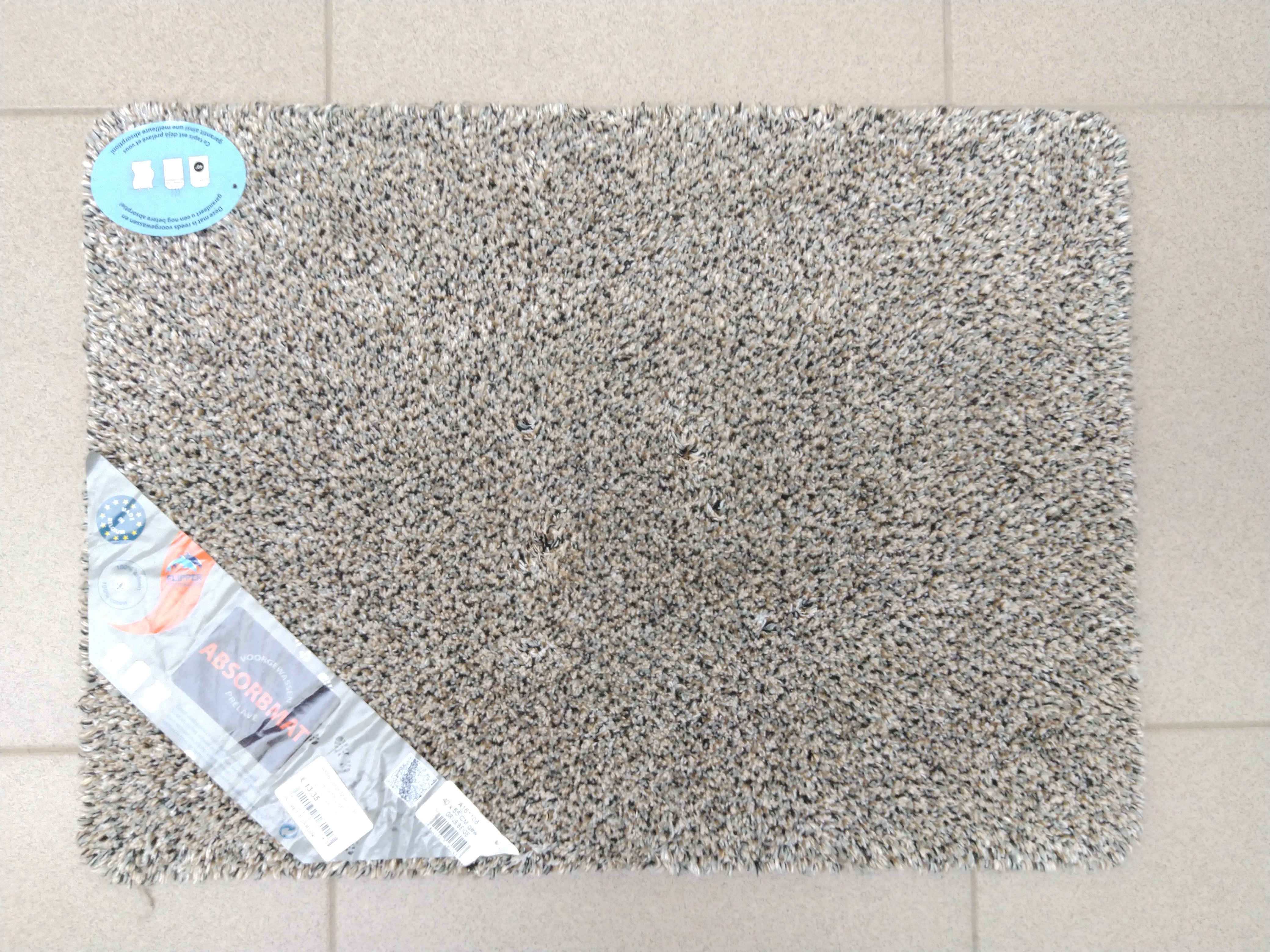ABSORB MAT Z/B 40X55CM GRIJS-BEIGE + KLEVER