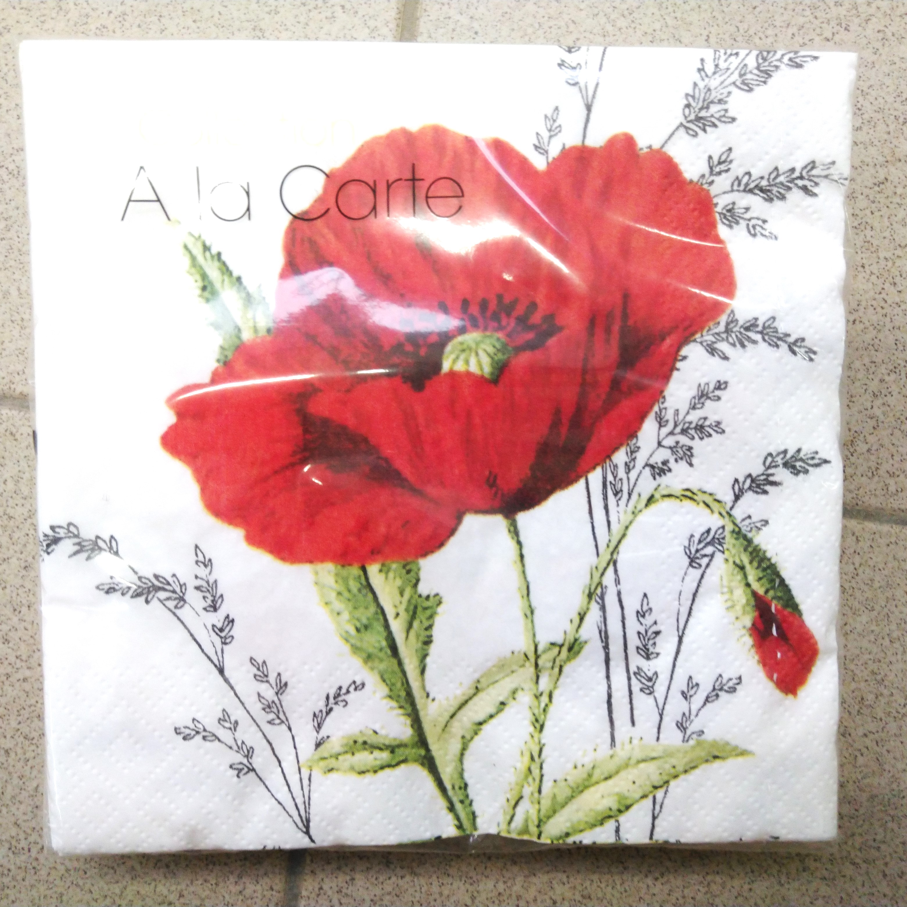 20 SERV 33X33 COQUELICOT