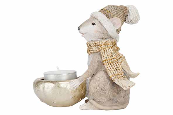 THEELICHTHOUDER MOUSE SCARF AND CAP GROEN