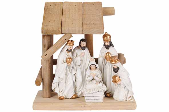 KERSTSTAL NATUUR HOUT RESINE