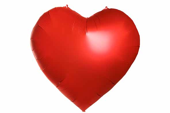 BALLON HEART ROOD 154XH163CM FOLIE
