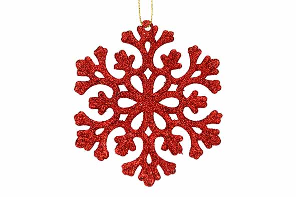 HANGER FLAKE GLITTER ROOD 10XH10CM KUNST HANGER FLAKE GLITTER ROOD 10XH10CM KUNST