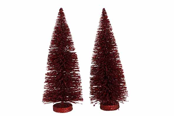 KERSTBOOM SET2 GLITTER BORDEAUX