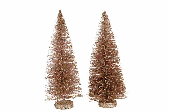KERSTBOOM SET2 GLITTER ROZE