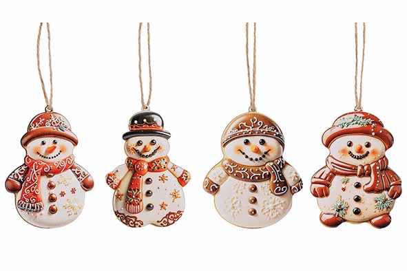 HANGER SET12 SNOWMAN  WIT BRUIN