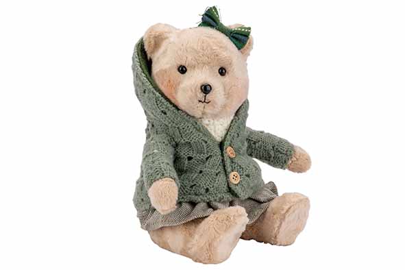 BEER GIRL CLOTHES BEIGE SITTING GROEN