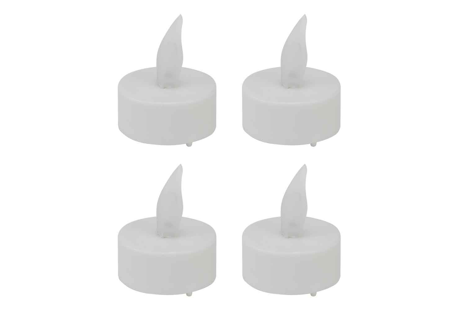 THEELICHT SET4 LED WIT OP KAART INCL. 4 CR2032 BATT.