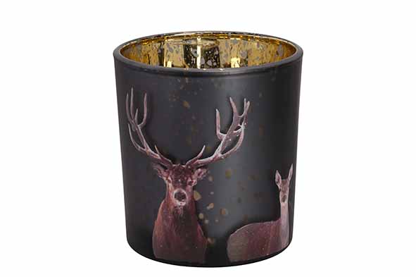 THEELICHTHOUDER DEERS GROEN GLAS