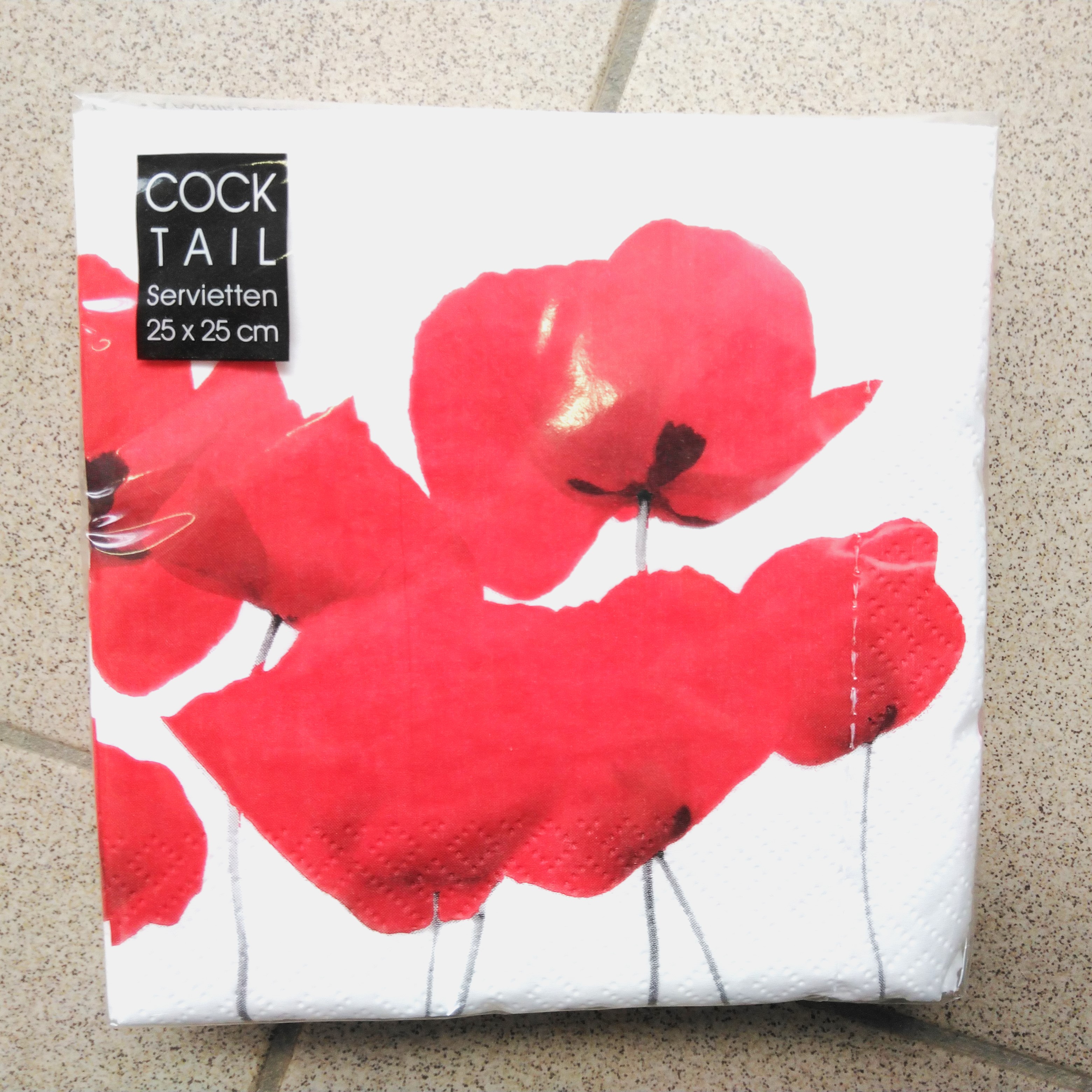 20 SERV 33X33 RED POPPY