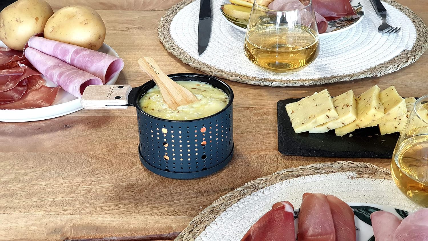 Cookut - Raclette Theelicht/ Bougie Chauffe-Plat 2p Blauw/ Bleu