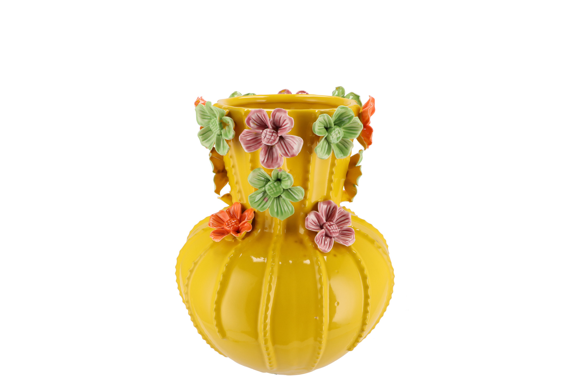 FLOWER YELLOW VASE 18X21CM FLOWER YELLOW VASE 18X21CM