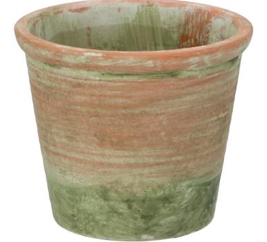 CEMENT POT OUD GROEN ROOD