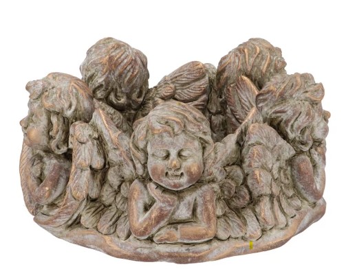 CONCRETE SAINT ANGEL WREATH GOLD POT