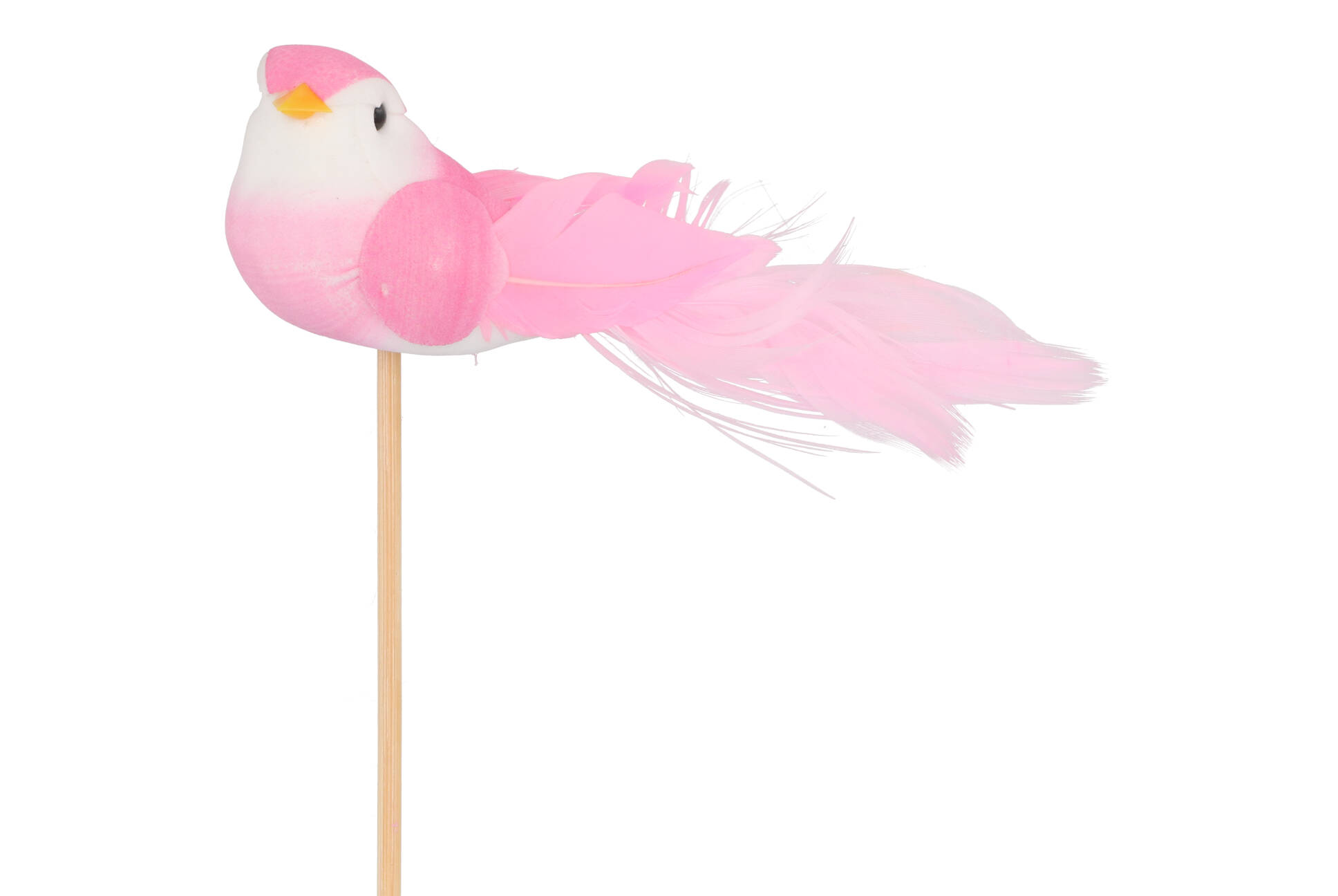 BIJSTEKER VOGEL OP STOK ROZE P/25 11X4X50CM