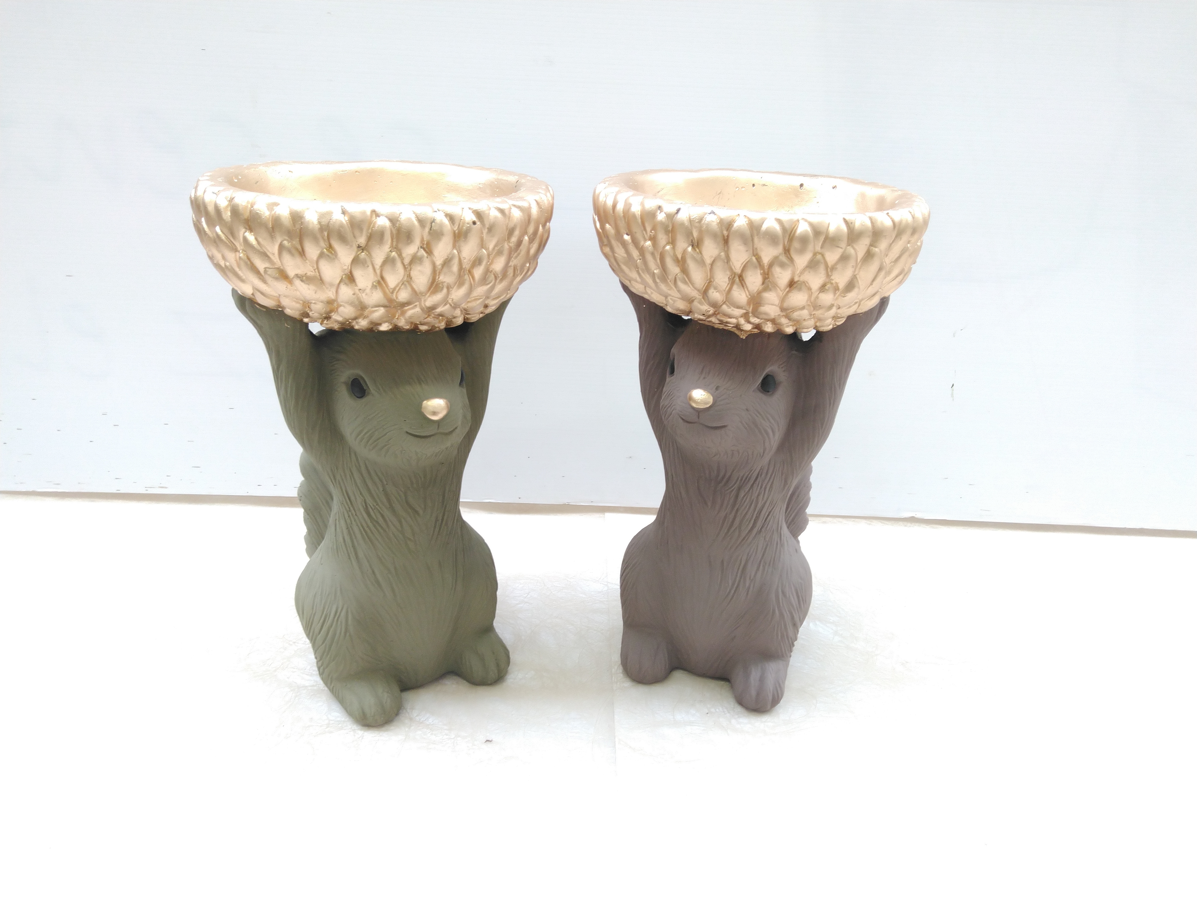 JINGLE GREEN/BROWN MATT SQUIRREL ASS 18X17X28CM