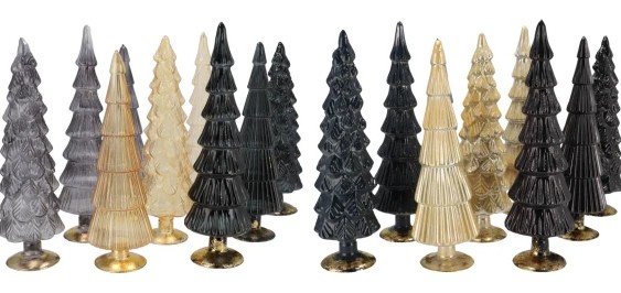 TWINKLE BLACK MIX GLASS TREE SHINY 