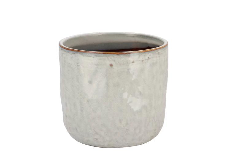 IRON STONE WHITE GLAZED POT IRON STONE WHITE GLAZED POT