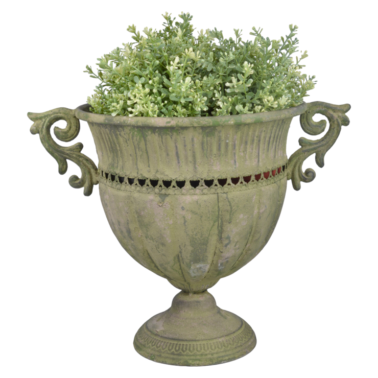 Aged Metal Green vaas ovaal L Aged Metal Green vaas ovaal L