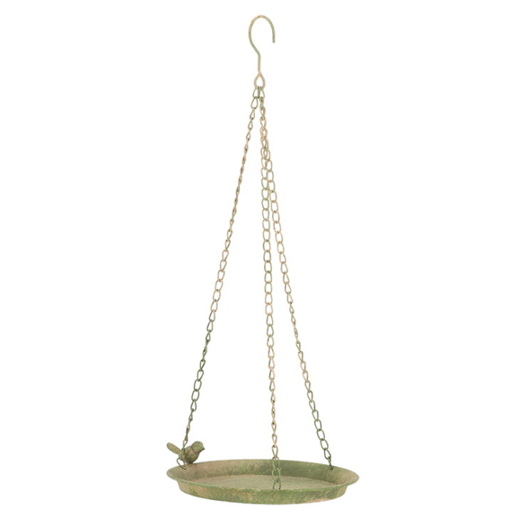 Aged Metal Green hangend vogelbad 1 vogel Aged Metal Green hangend vogelbad 1 vogel