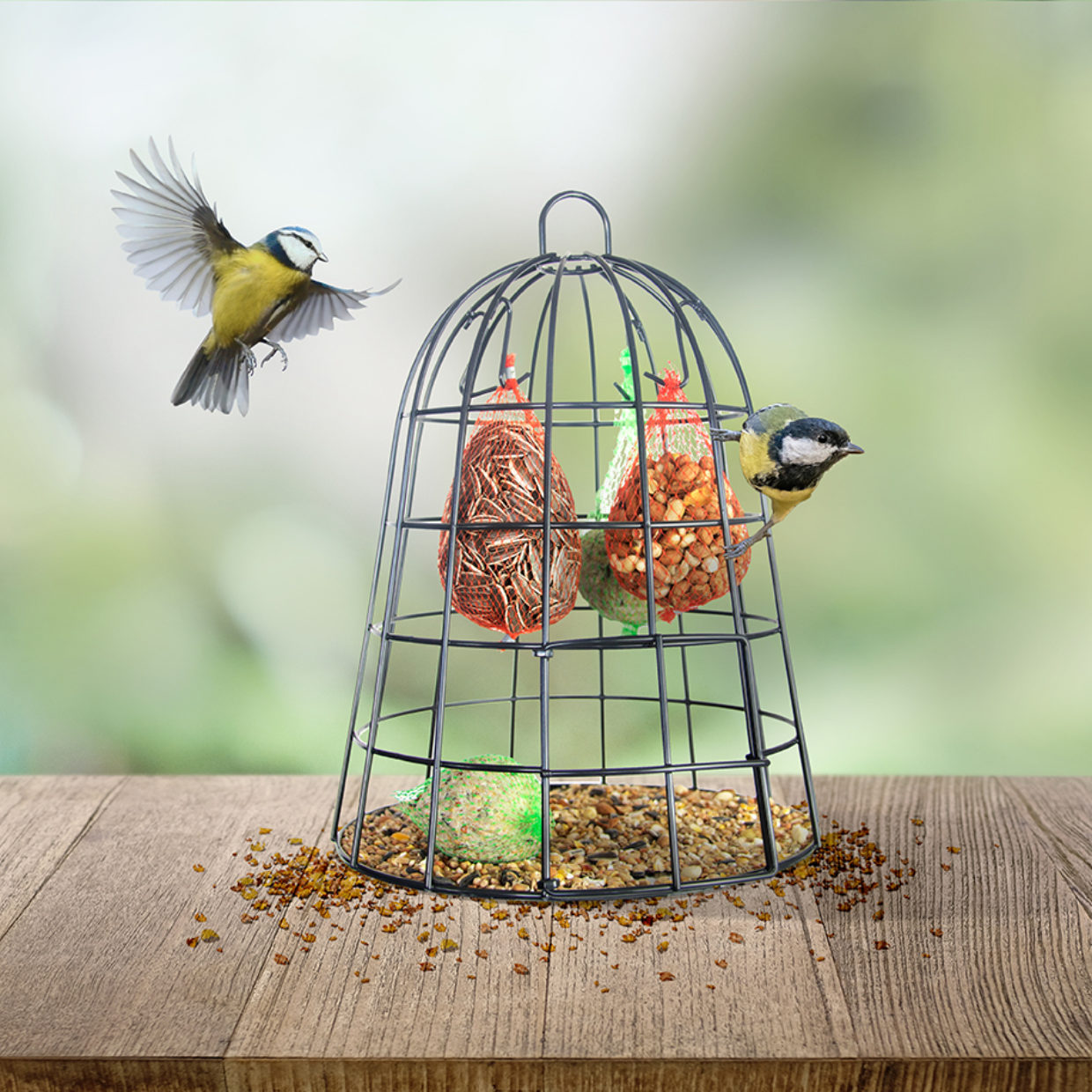 Vogelvoerbeschermkooi inclusief vogelvoer