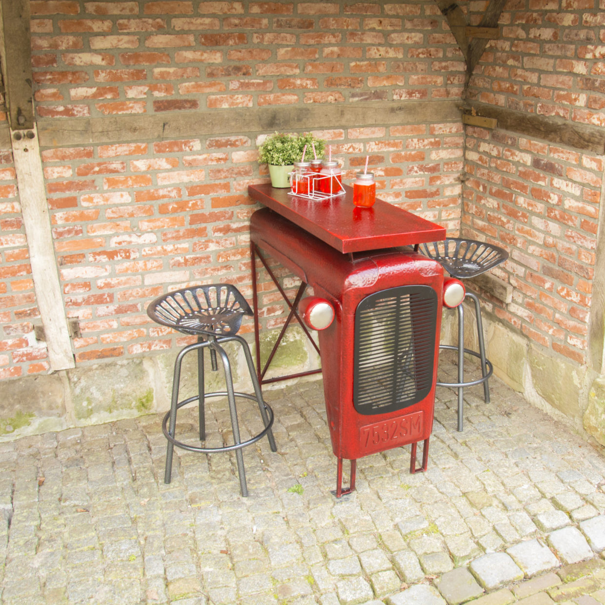 Tractor bartafel rood