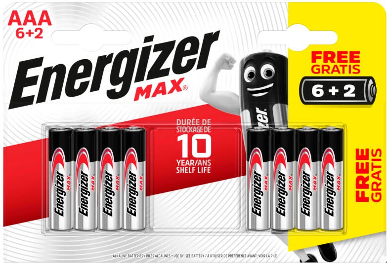 ENERGIZER MAX LR03 AAA BL6+2 PROMO