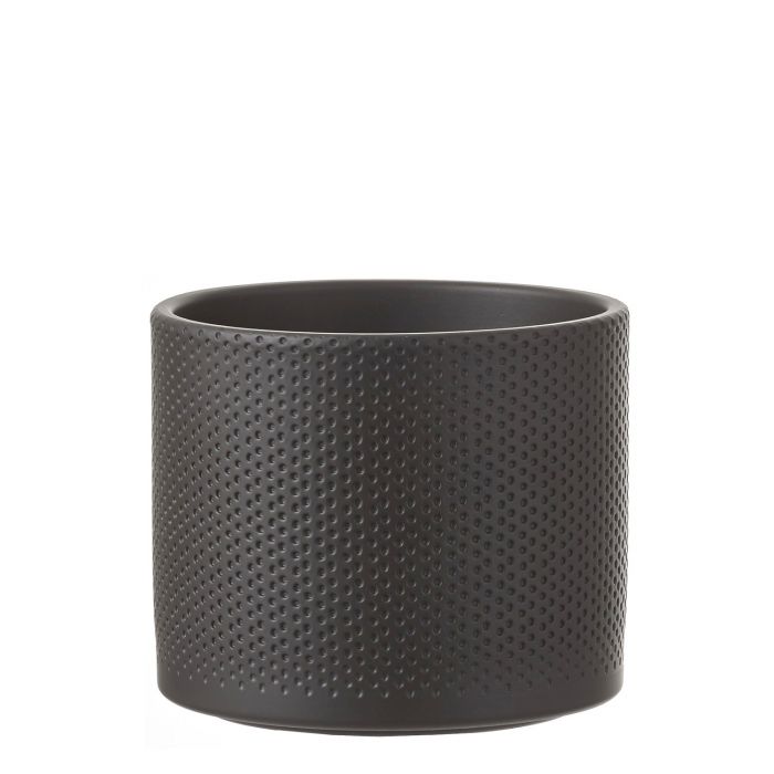 Era pot rond zwart mat relief Era pot rond zwart mat relief