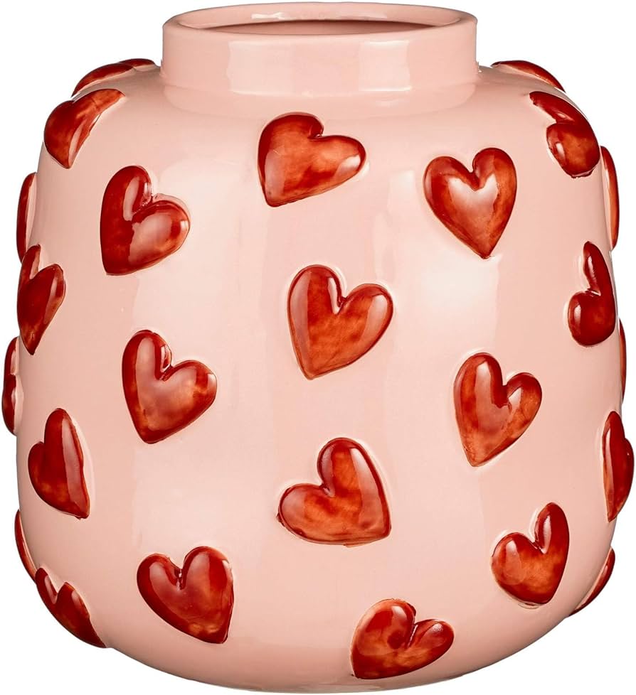Hearts vaas roze