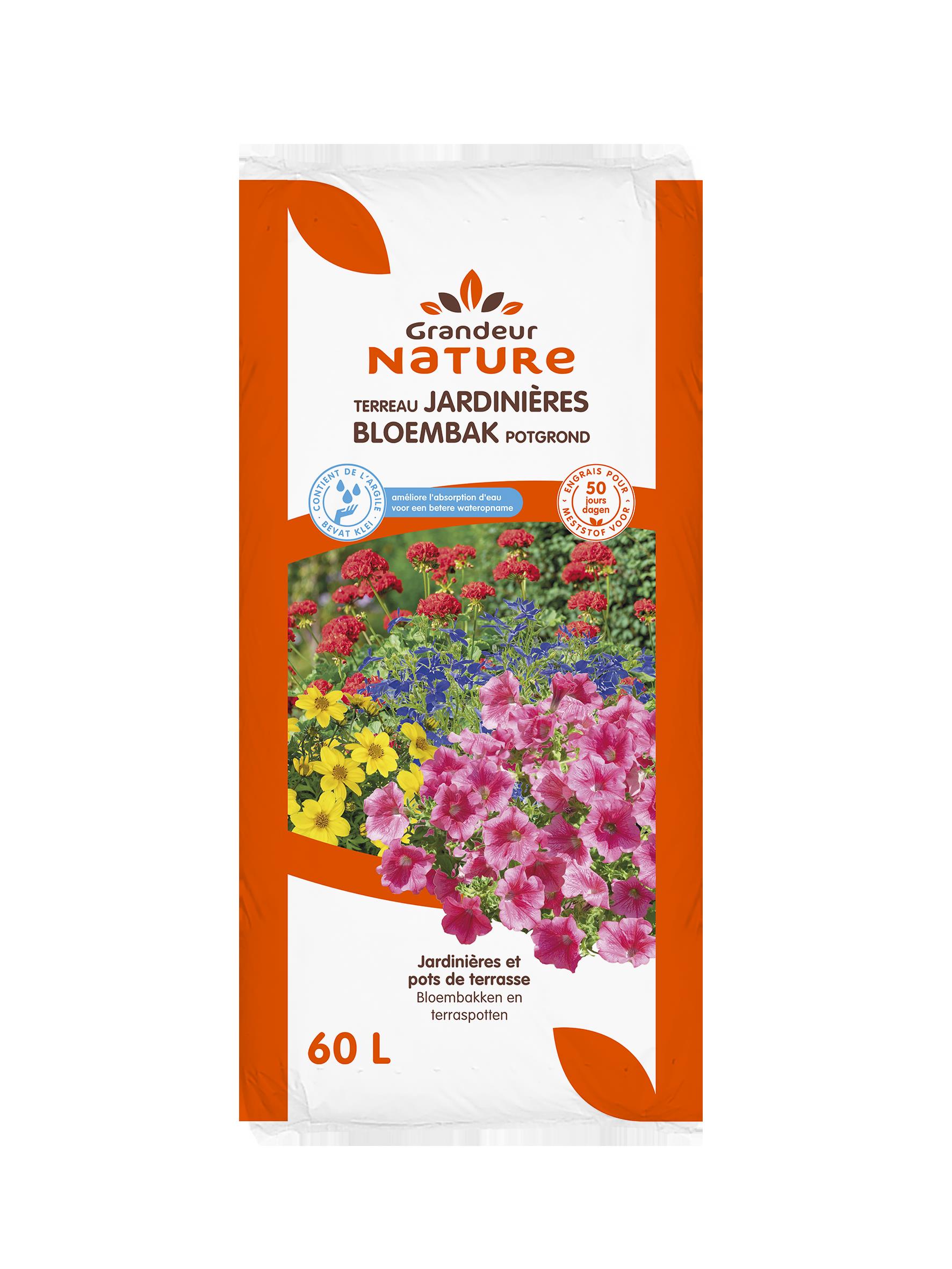 Grandeur Nature Bloembak potgrond 60 L  2+1 gratis