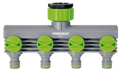 Verdemax - 4-weg waterverdeler 1/2" - 3/4"