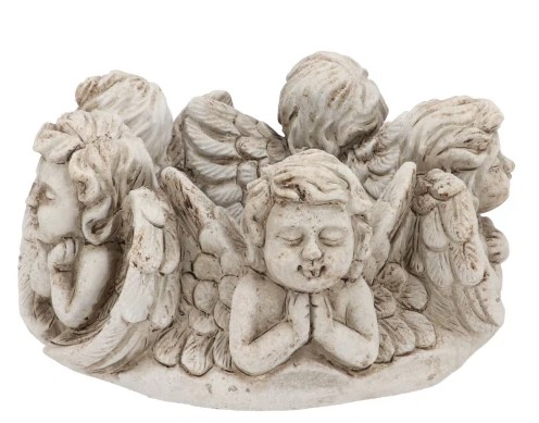CONCRETE SAINT ANTIQUE ANGEL WREATH POT