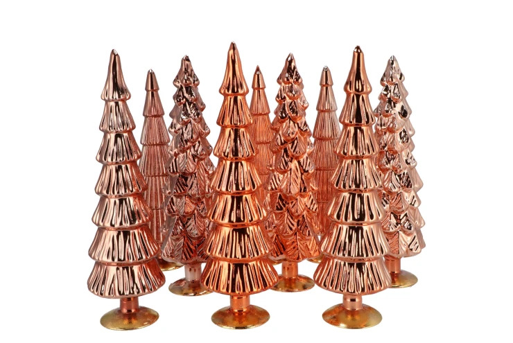 TWINKLE AUTUMN BROWN GLASS TREE ASS 9X25CM