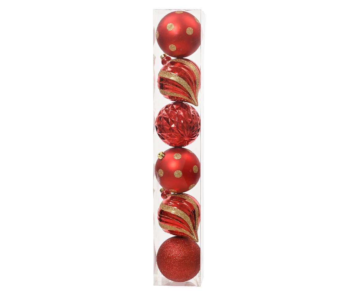 Kerstballen kunststof kerstrood