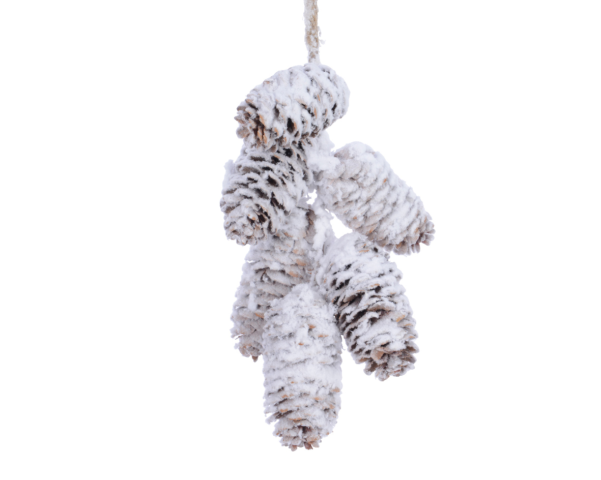 Hanger dennenappel snow glitter