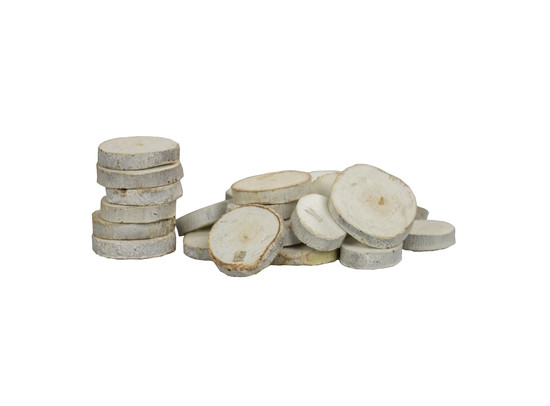 Houten schijfjes wit - Wooden Slice White 2/3 cm