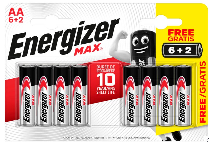 ENERGIZER MAX LR6 AA BL6+2 PROMO