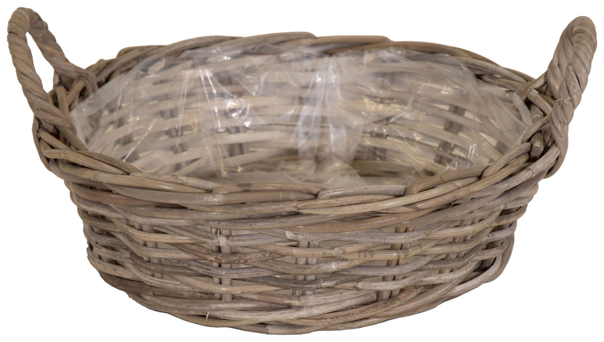 Evi Round Low Basket W/Handle -SP- D30H13