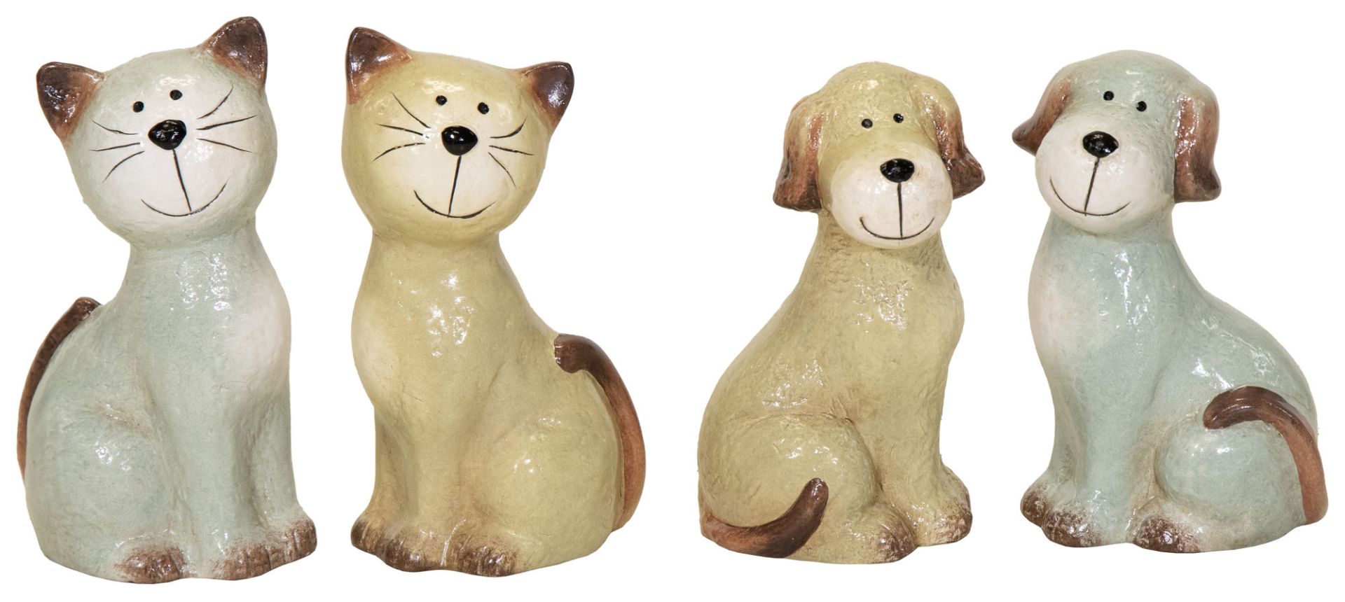 Imagine Colored 2Cats & 2Dogs Sit L13W10H23