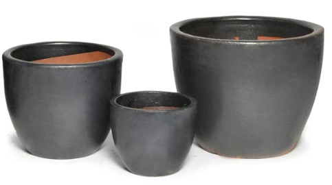 Glazed Egg Pot Matt Black Glazed Egg Pot Matt Black