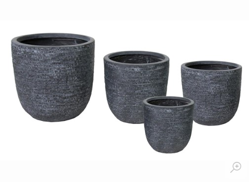 Utah Egg Pot Graphite D25H25