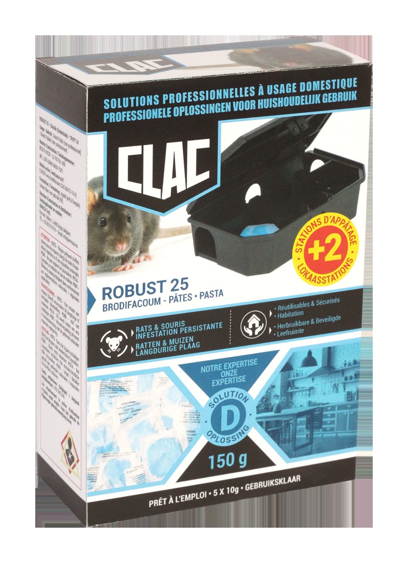 CLAC - ROBUST 25 Pasta Forté Ratten en Muizen
(resistente ratten & muizen) CLAC - ROBUST 25 Pasta Forté Ratten en Muizen
(resistente ratten & muizen)