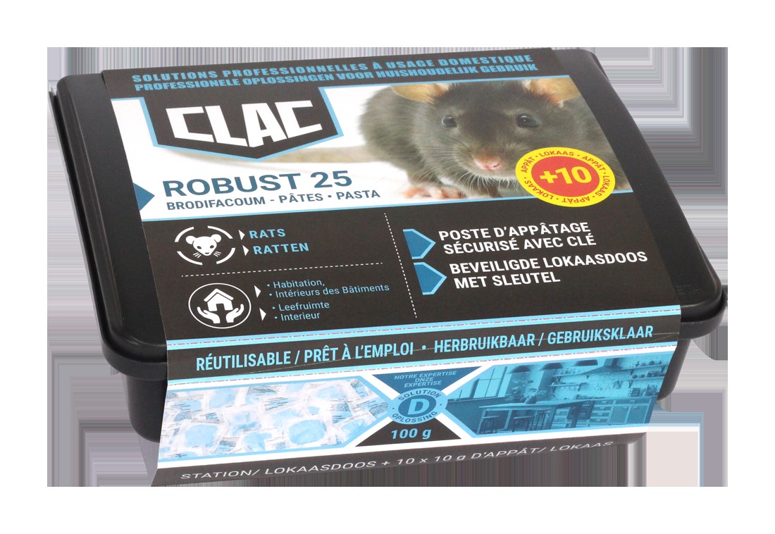 CLAC - ROBUST 25 Pasta Forté Ratten en Muizen -
station Ratten + 1 lokdoos CLAC - ROBUST 25 Pasta Forté Ratten en Muizen -
station Ratten + 1 lokdoos