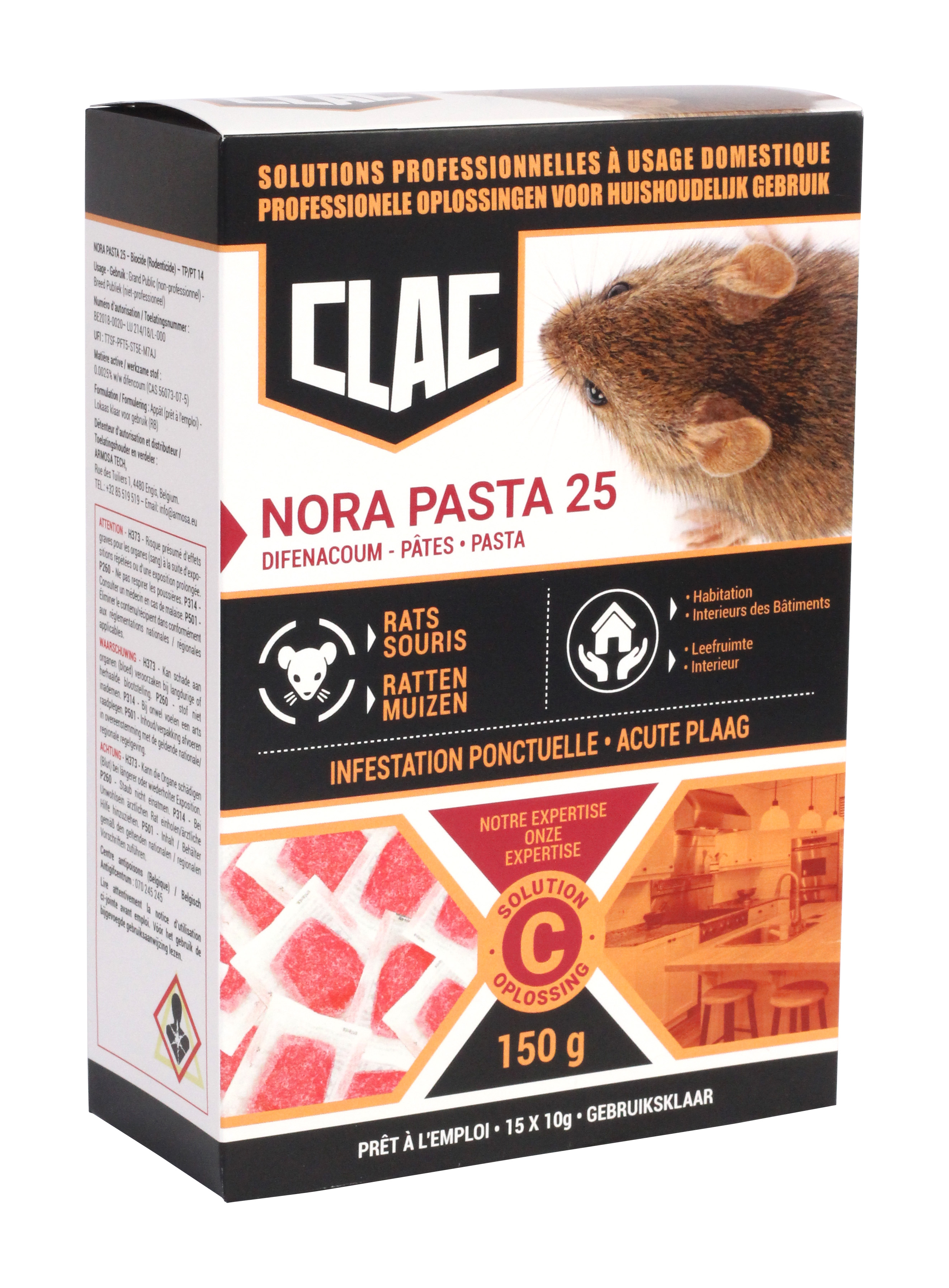 CLAC - NORA Pasta 25 Ratten & Muizen CLAC - NORA Pasta 25 Ratten & Muizen