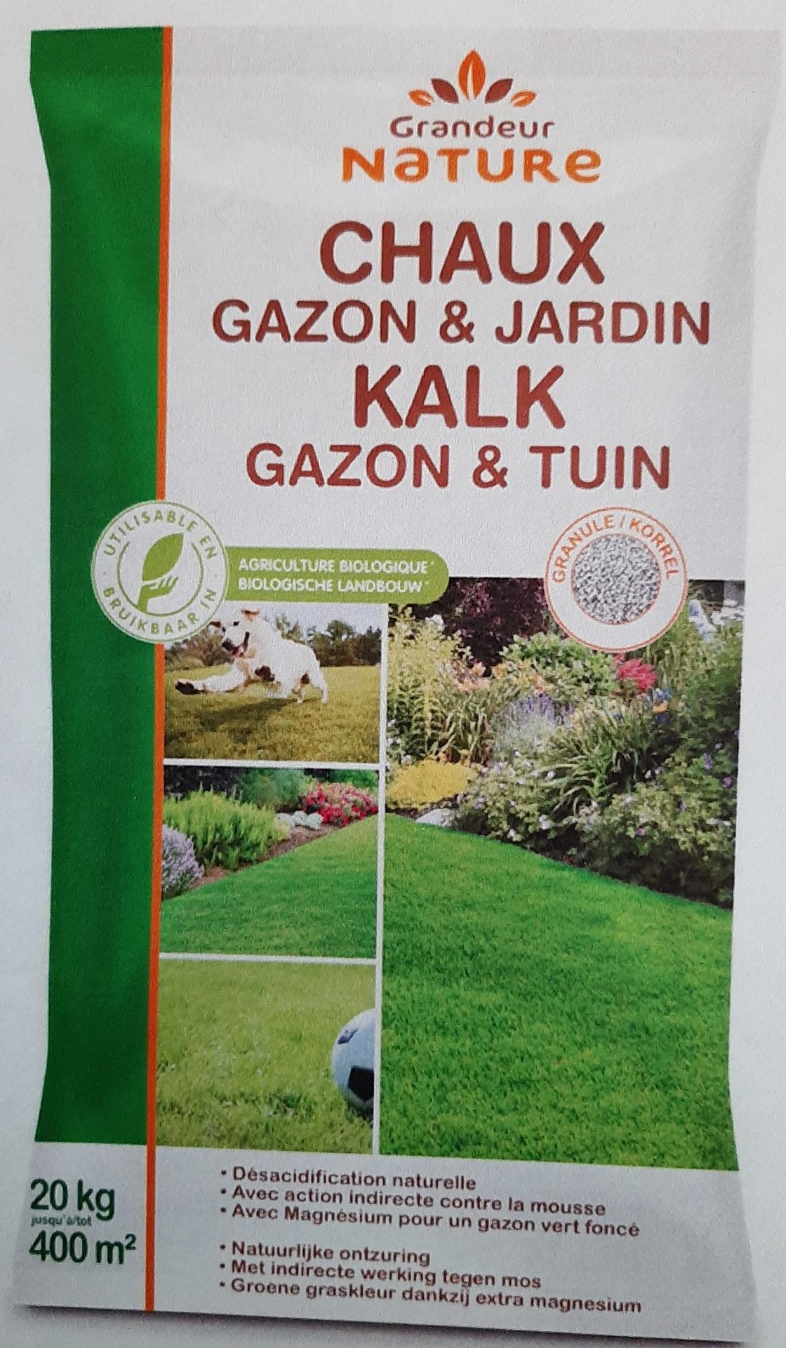 Grandeur Nature - Kalk voor Gazon en Tuin 20 kg Grandeur Nature - Kalk voor Gazon en Tuin 20 kg