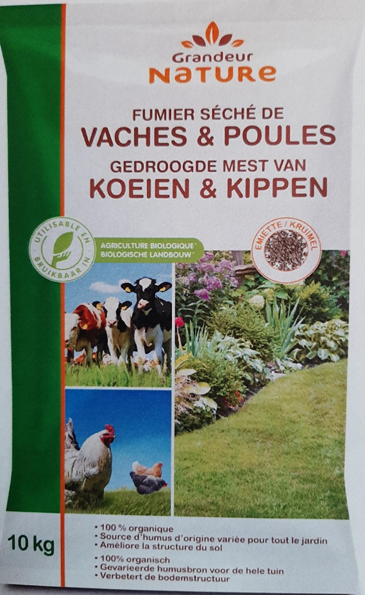 Grandeur Nature - Gedroogde Koe & Kippenmest 10 kg