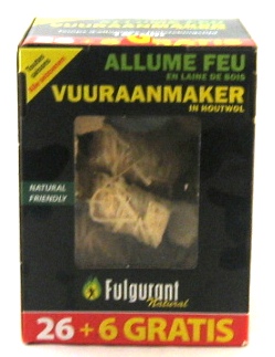 Houtwol naturel - vuuraanmaker Fulgurant - Allume feu Houtwol naturel - vuuraanmaker Fulgurant - Allume feu