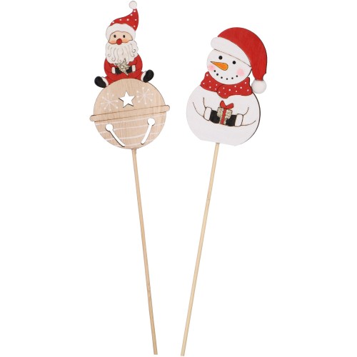 Houten steker kerst 'Fermo' rood