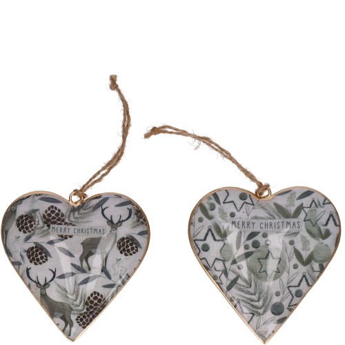 Metalen hart 'Aliya' hanger - 2 ass. groen/vert Metalen hart 'Aliya' hanger - 2 ass. groen/vert