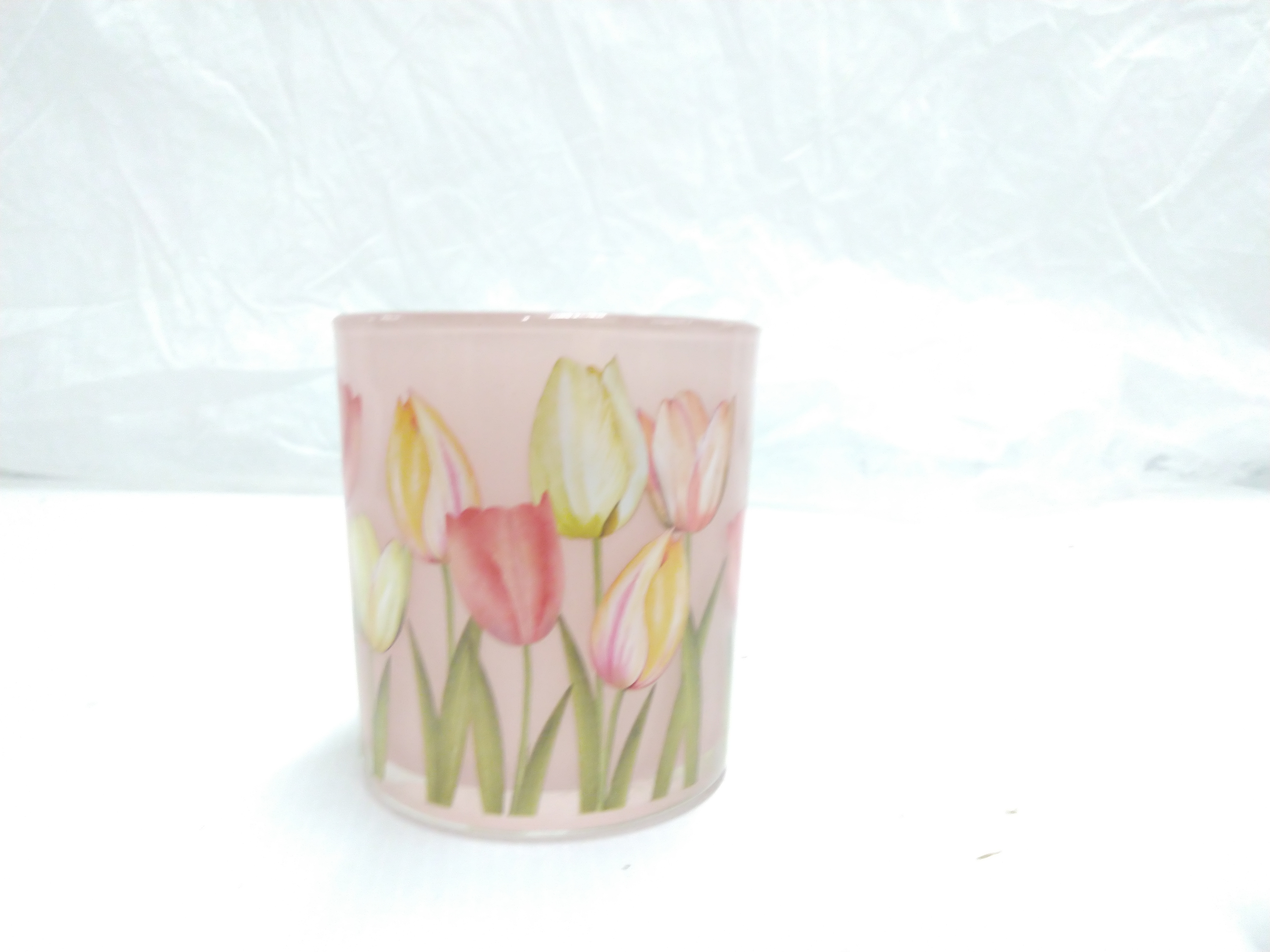 Glazen cylinderpot "Tulpen", pink