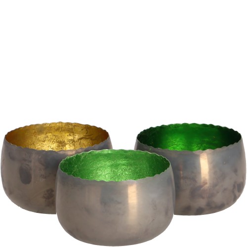 Metalen windlicht 'Andy' 3 kleur ass.